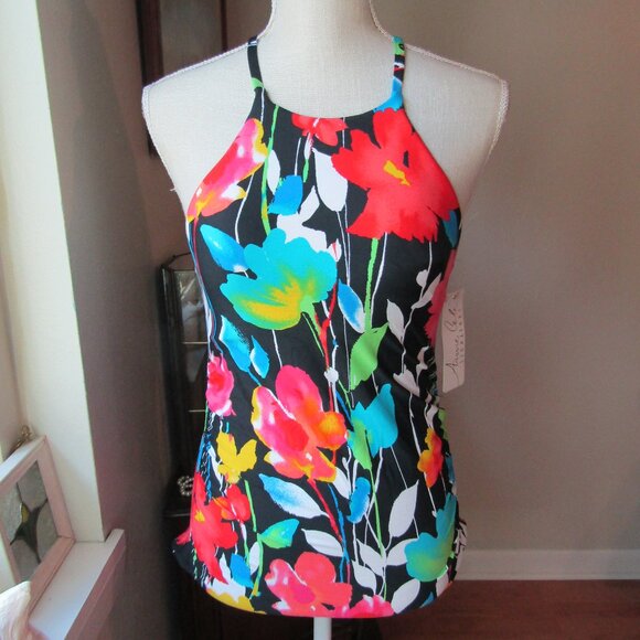 🌺Anne Cole High Neck Tankini Swim Top - Picture 2 of 8